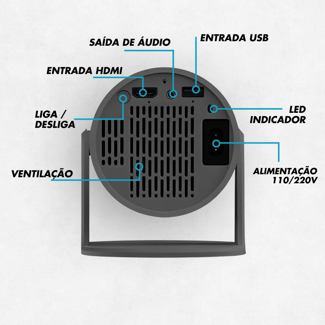 Projetor HY300 Pro 4K com Wi-Fi e Bluetooth
