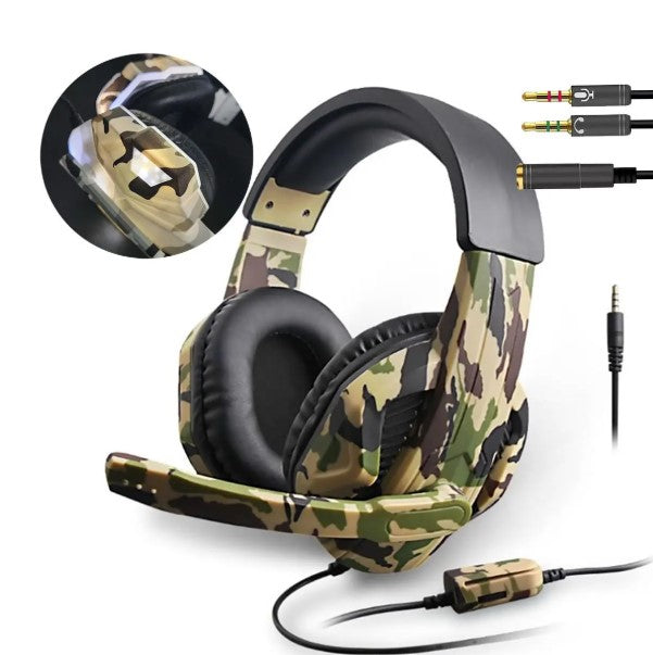 Headset Gamer Camuflado BM-218 com LED