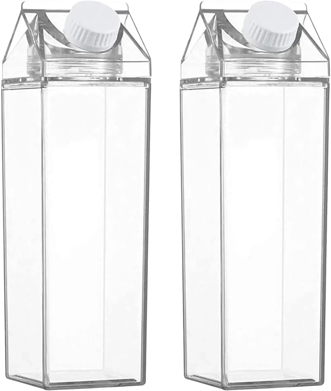Garrafa de Acrílico Caixa de Leite 1lt e 500ml transparente.