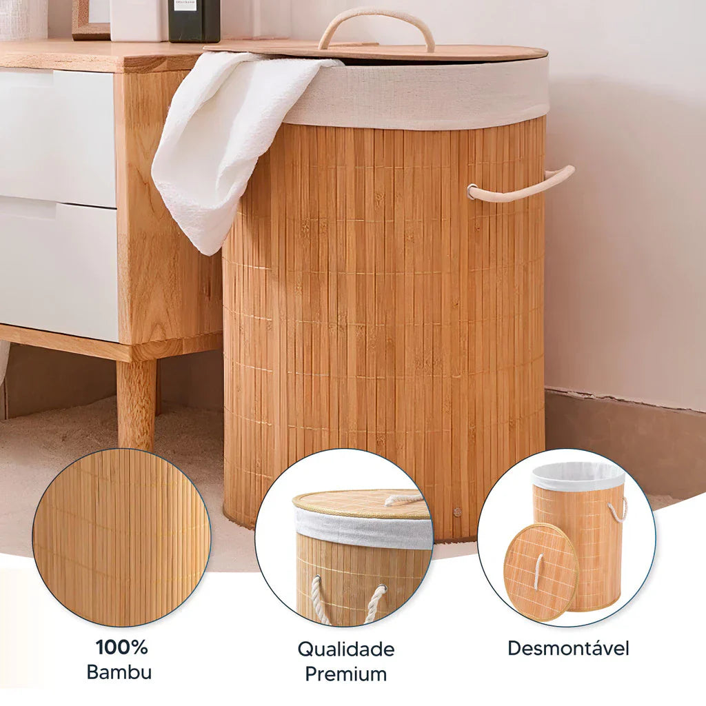 Cesto de Roupas BambooCircle - Decorelle